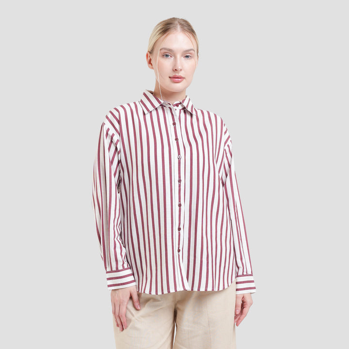 Nevada Stripe Kemeja Oversize Wanita