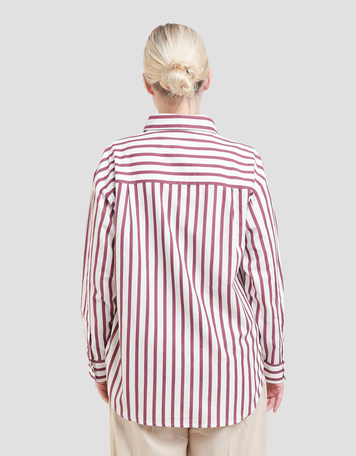 Nevada Stripe Kemeja Oversize Wanita