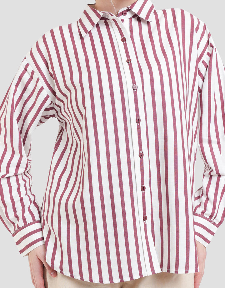 Nevada Stripe Kemeja Oversize Wanita