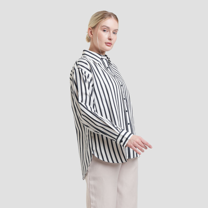 Nevada Stripe Kemeja Oversize Wanita