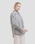 Nevada Stripe Kemeja Oversize Wanita