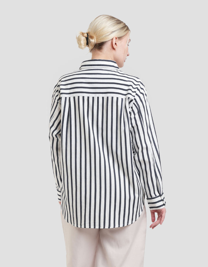 Nevada Stripe Kemeja Oversize Wanita