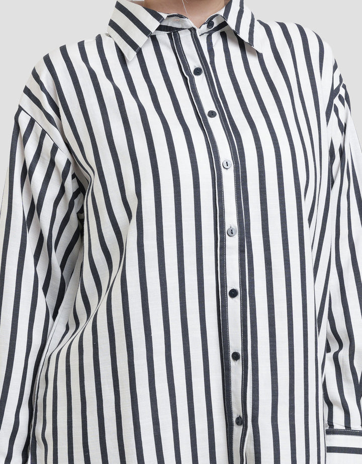 Nevada Stripe Kemeja Oversize Wanita