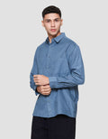 Nevada Solid Corduroy With Pocket Kemeja Pria