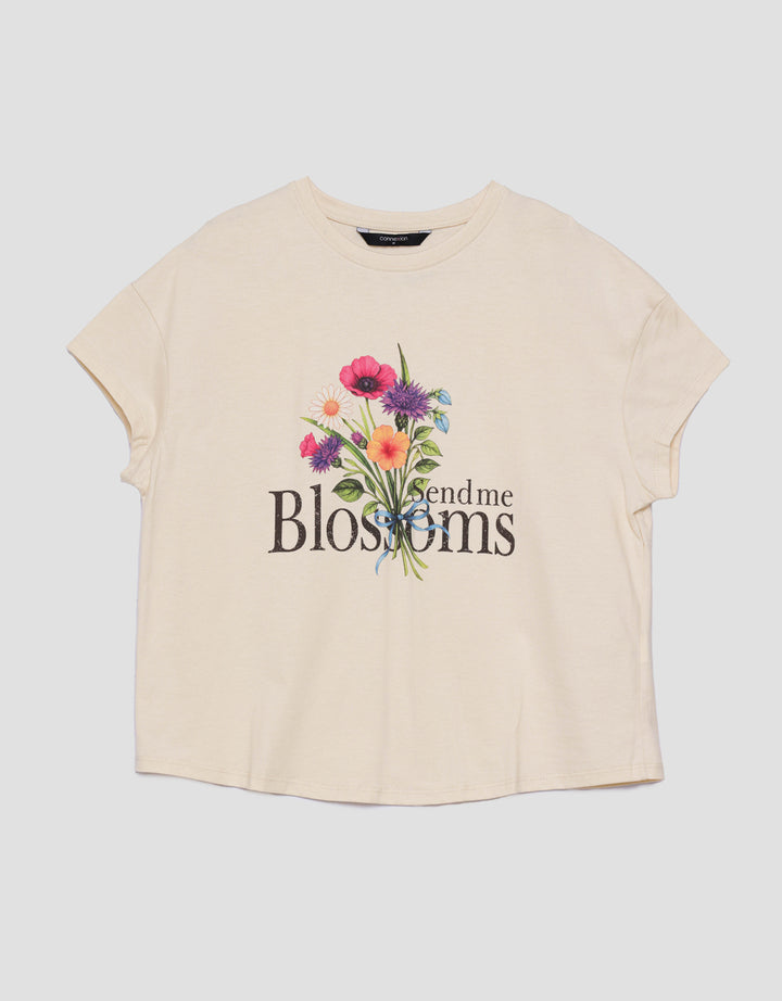 Connexion Print Boquet Flowers Kaos Wanita