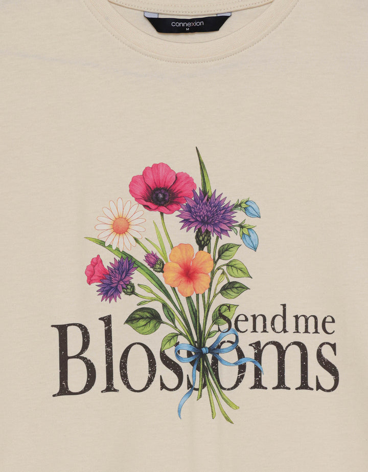 Connexion Print Boquet Flowers Kaos Wanita