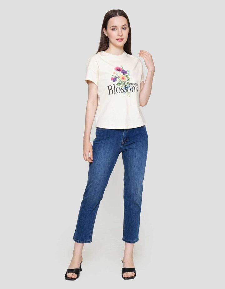 Connexion Print Boquet Flowers Kaos Wanita