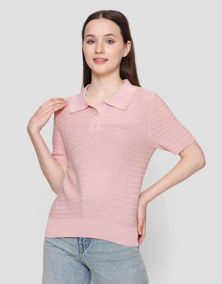 Connexion Ss Polo Shirt Rajut Ponytail Kaos Polo Wanita