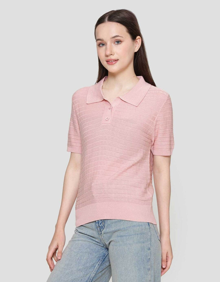 Connexion Ss Polo Shirt Rajut Ponytail Kaos Polo Wanita