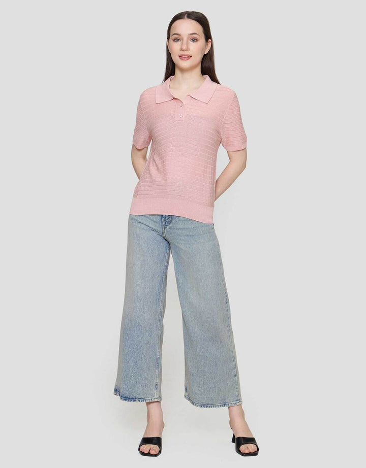 Connexion Ss Polo Shirt Rajut Ponytail Kaos Polo Wanita