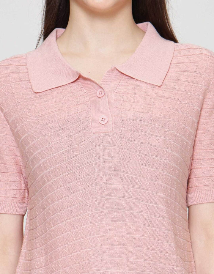 Connexion Ss Polo Shirt Rajut Ponytail Kaos Polo Wanita