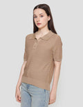 Connexion Ss Polo Shirt Rajut Ponytail Kaos Polo Wanita
