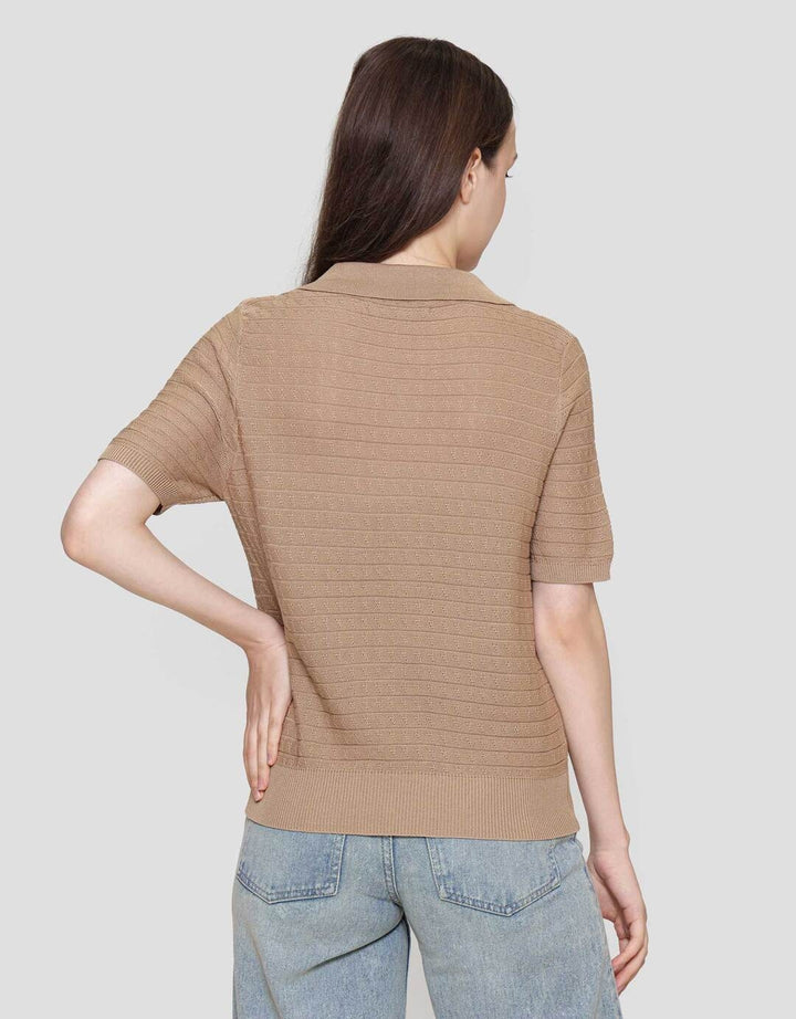 Connexion Ss Polo Shirt Rajut Ponytail Kaos Polo Wanita