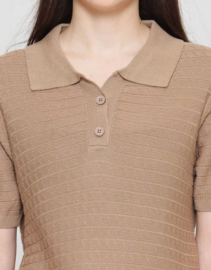 Connexion Ss Polo Shirt Rajut Ponytail Kaos Polo Wanita