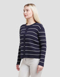 Connexion Stripe Tunlik Cardigan Wanita