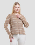 Connexion Stripe Tunlik Cardigan Wanita