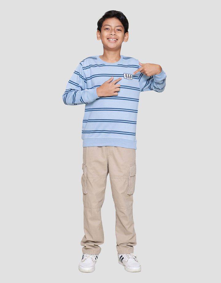 Nevada Stripes Patch Sweater Anak Laki-laki