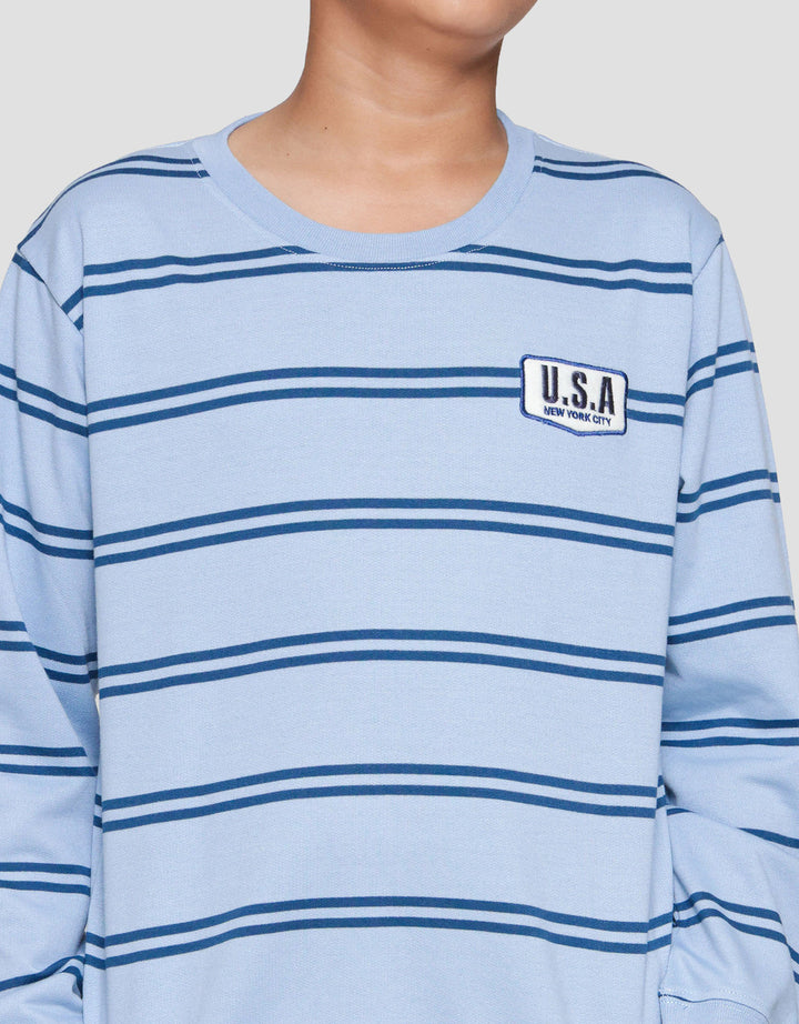 Nevada Stripes Patch Sweater Anak Laki-laki
