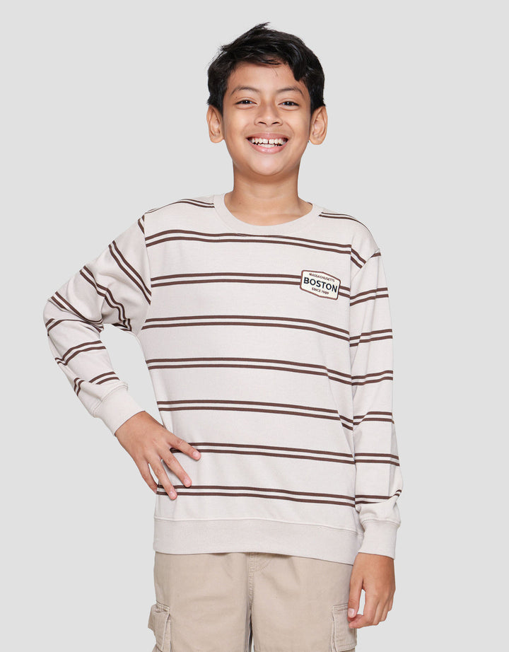 Nevada Yarndyed Stripes Patch Sweater Anak Laki-laki