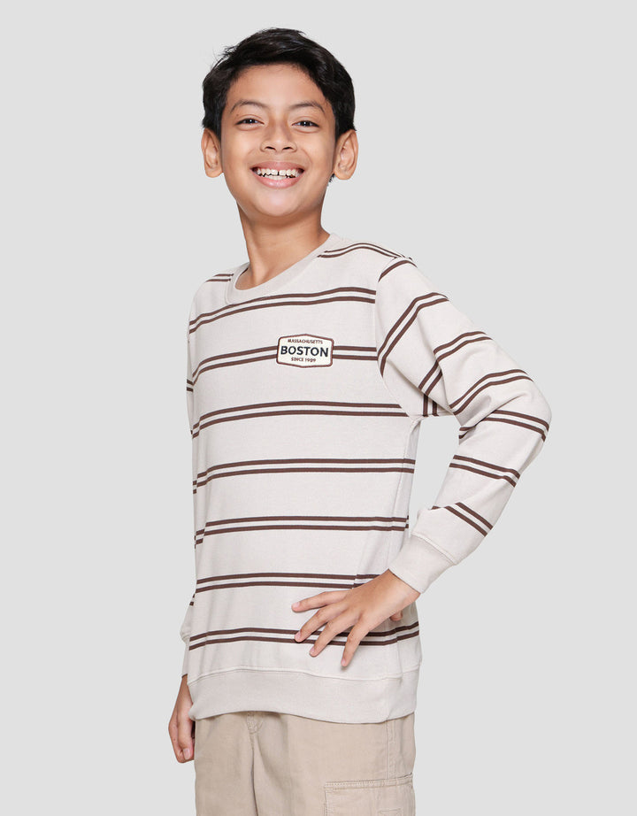 Nevada Yarndyed Stripes Patch Sweater Anak Laki-laki