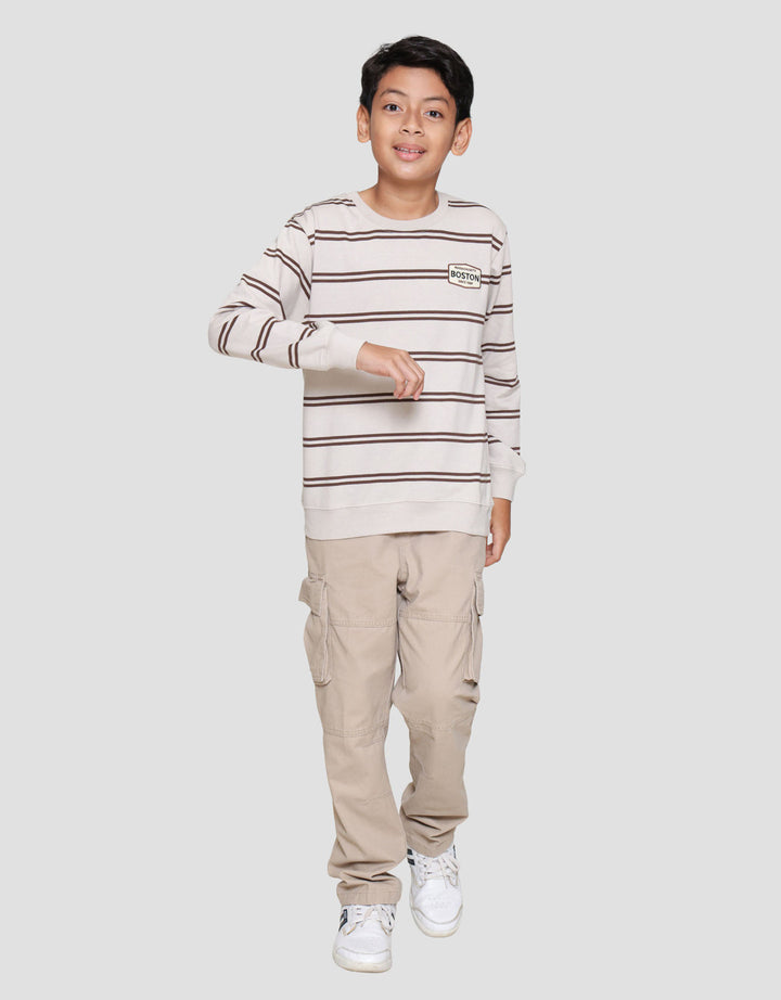 Nevada Yarndyed Stripes Patch Sweater Anak Laki-laki