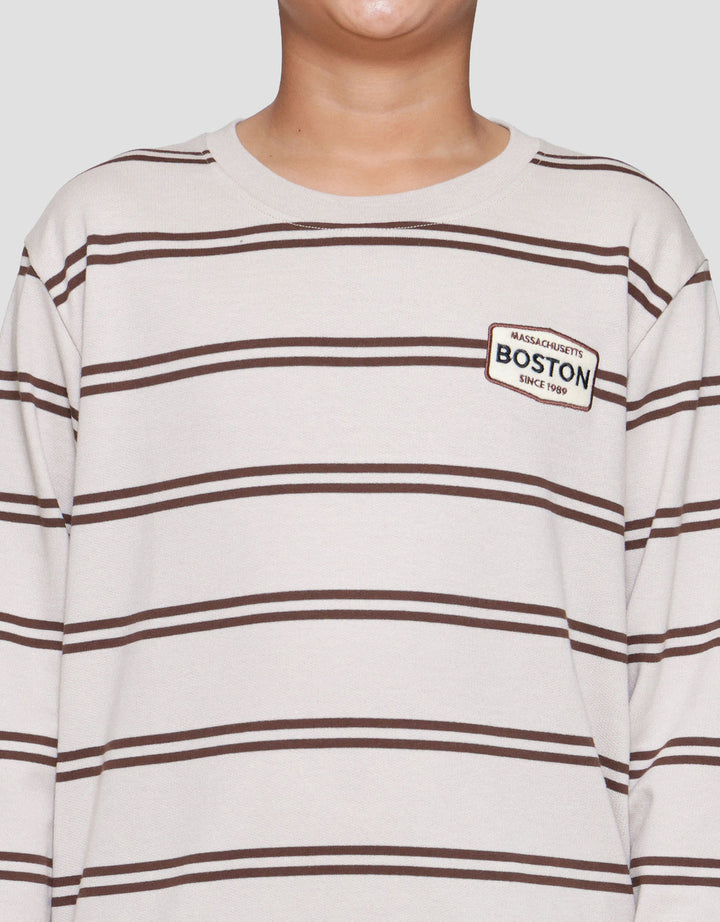 Nevada Yarndyed Stripes Patch Sweater Anak Laki-laki