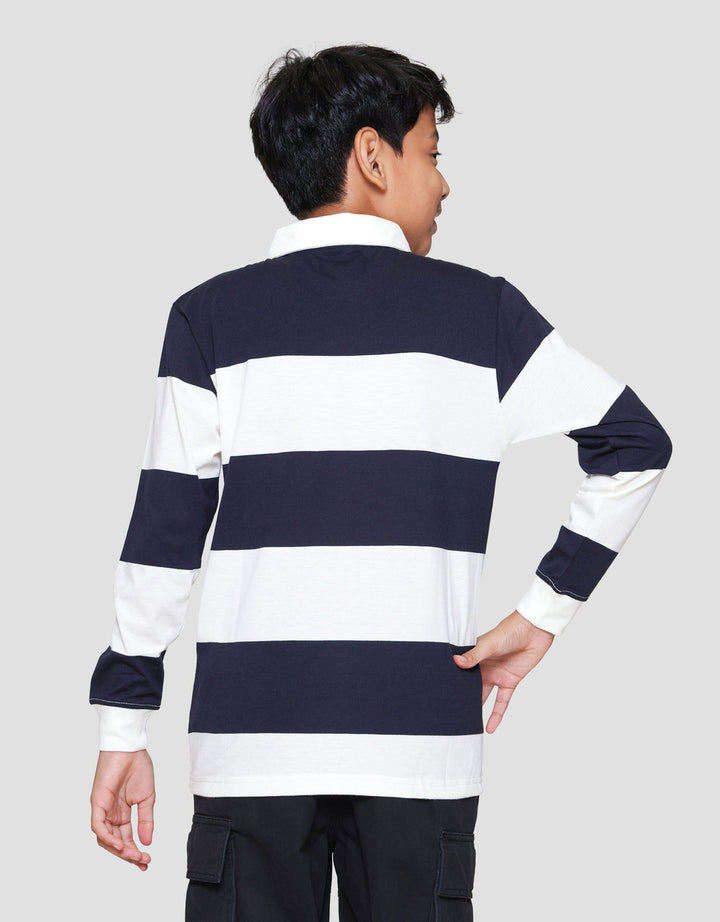 Nevada Yarndyed Awning Stripe Number Kaos Polo Anak Laki-laki