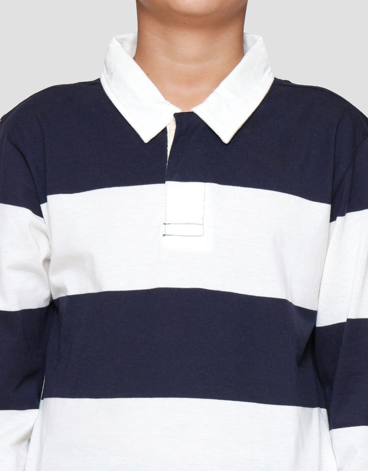 Nevada Yarndyed Awning Stripe Number Kaos Polo Anak Laki-laki