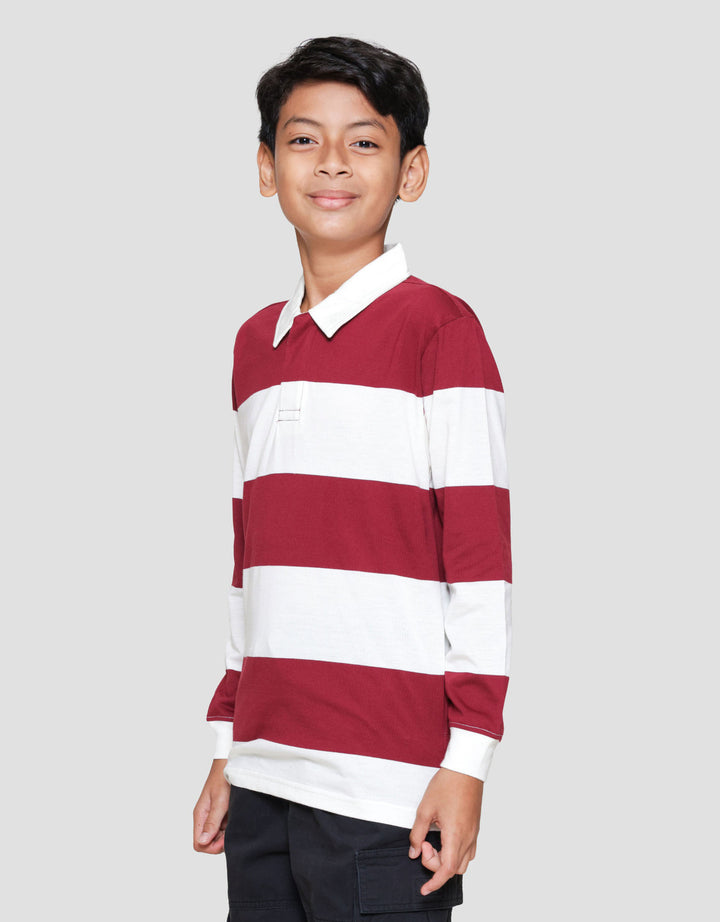 Nevada Yarndyed Awning Stripe Number Kaos Polo Anak Laki-laki