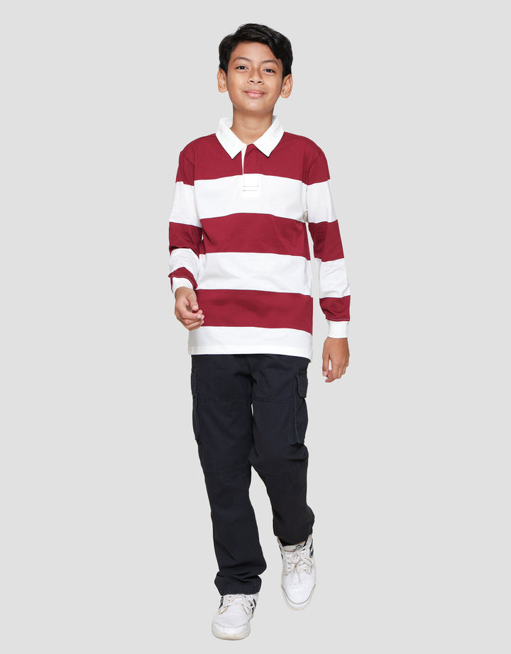 Nevada Yarndyed Awning Stripe Number Kaos Polo Anak Laki-laki