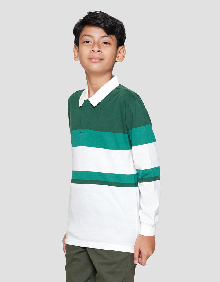 Nevada Yarndyed Color Block Stripe With Print Kaos Polo Anak Laki-laki