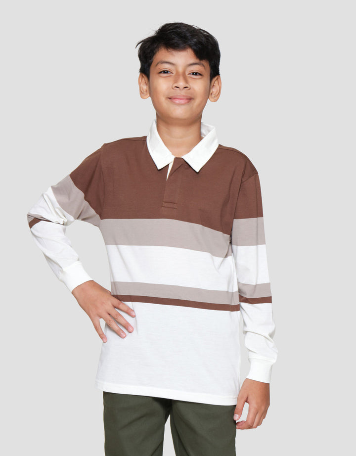 Nevada Yarndyed Color Block Stripe With Print Kaos Polo Anak Laki-laki