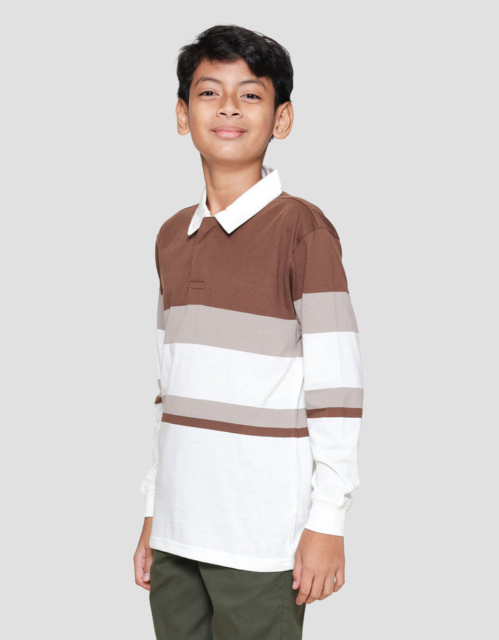 Nevada Yarndyed Color Block Stripe With Print Kaos Polo Anak Laki-laki