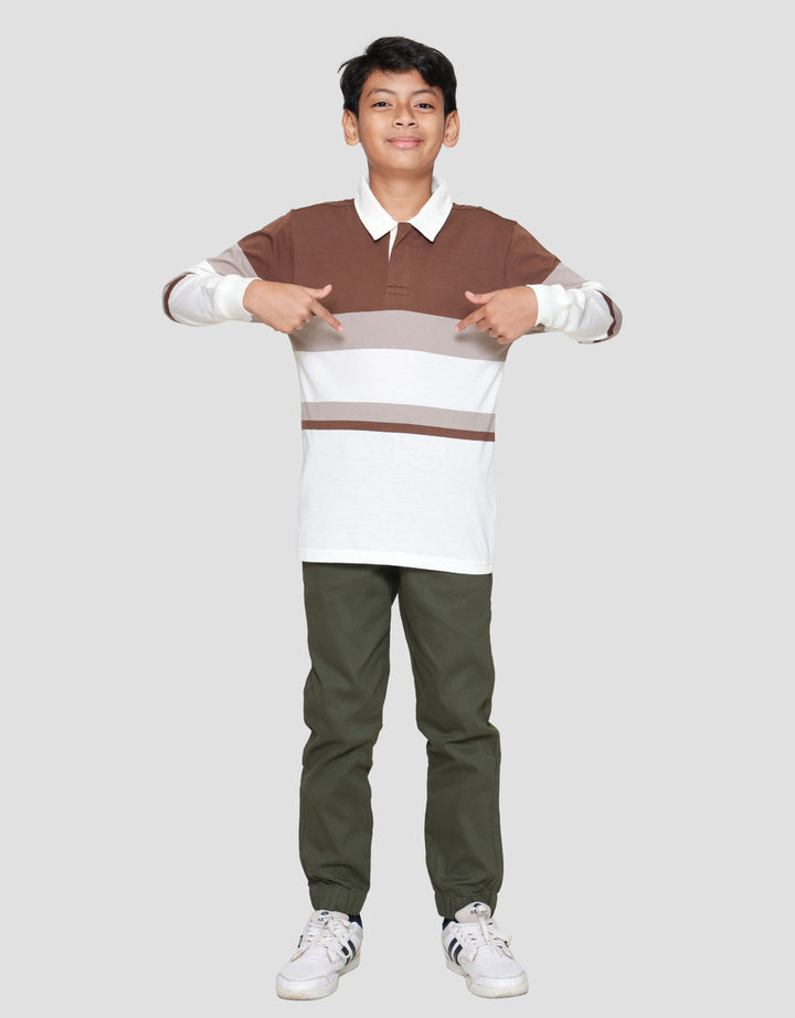 Nevada Yarndyed Color Block Stripe With Print Kaos Polo Anak Laki-laki