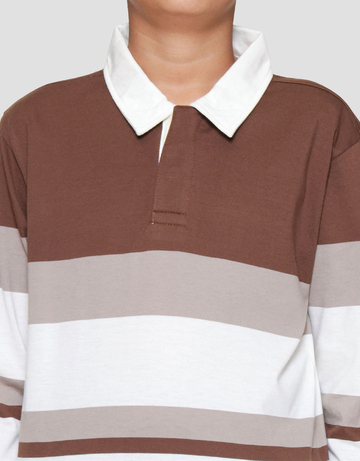 Nevada Yarndyed Color Block Stripe With Print Kaos Polo Anak Laki-laki