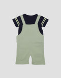 Little M Terry Embos Dino Jumpsuit Overall Bayi Laki-laki