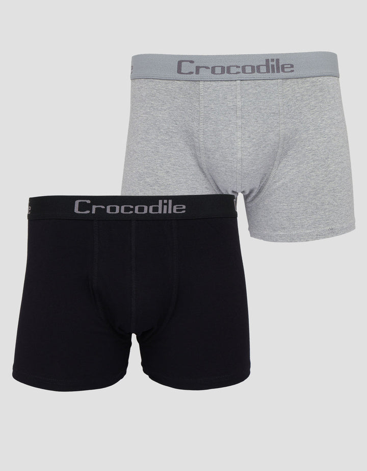 Crocodile 2 In 1  Solid Boxer Pria