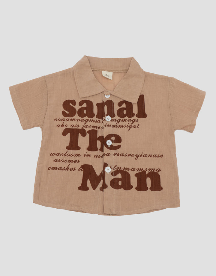MxM Nevada Samal The Man Print Kemeja Lengan Pendek Anak Laki-Laki