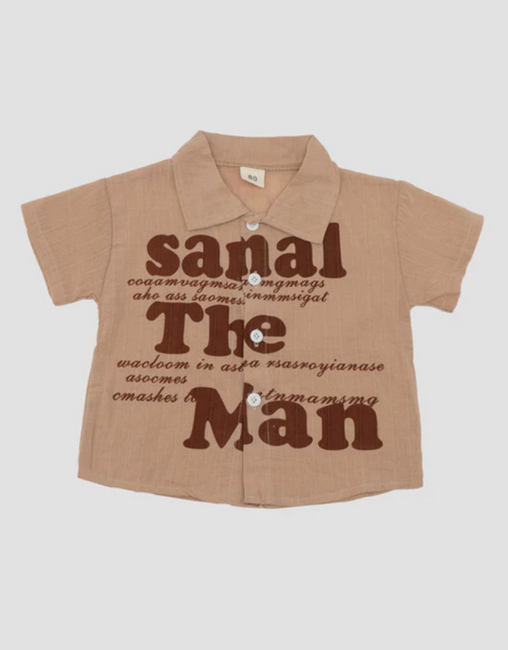 MxM Nevada Samal The Man Print Kemeja Lengan Pendek Anak Laki-Laki