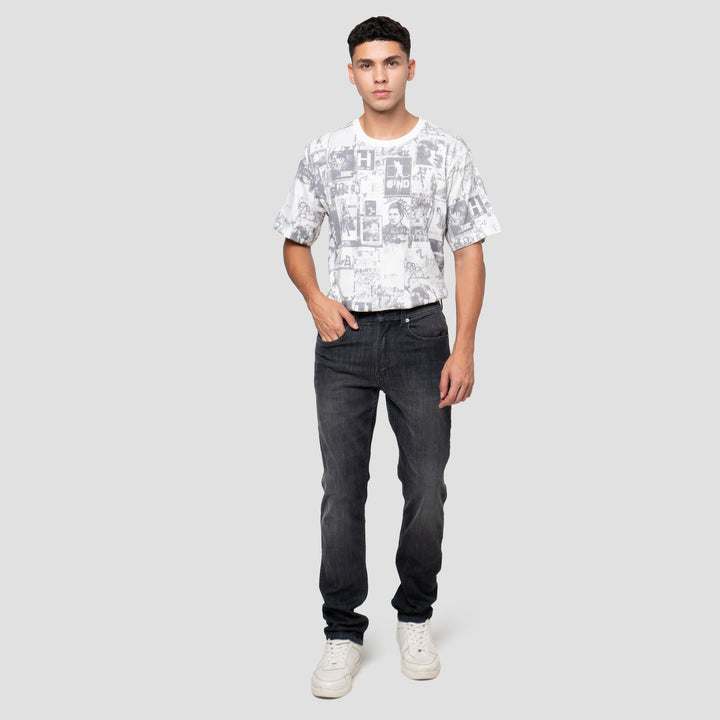 Nevada Slim Fit Basic Spray Whisker Celana Denim Pria