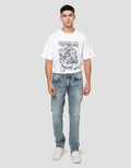 Nevada Slim Fit Basic Spray Whisker Celana Denim Pria