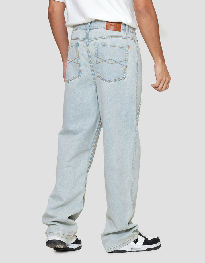 Nevada Loose Fit Destroy Super Celana Denim pria