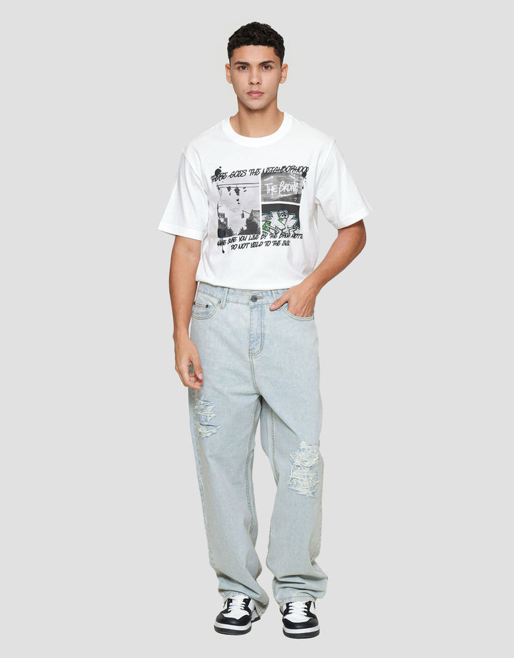 Nevada Loose Fit Destroy Super Celana Denim pria