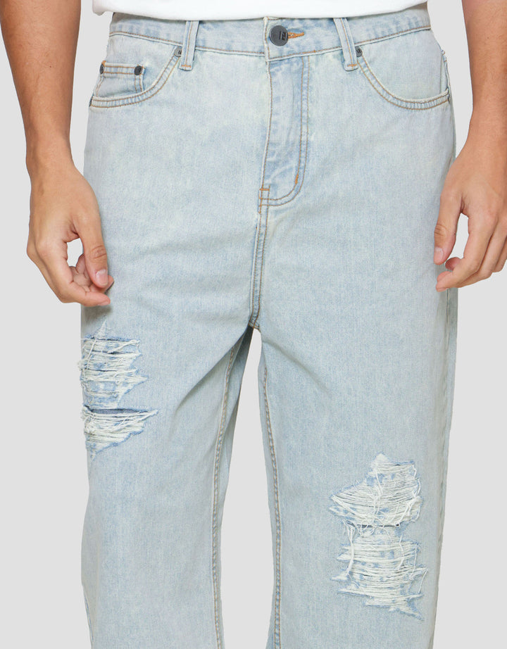 Nevada Loose Fit Destroy Super Celana Denim pria