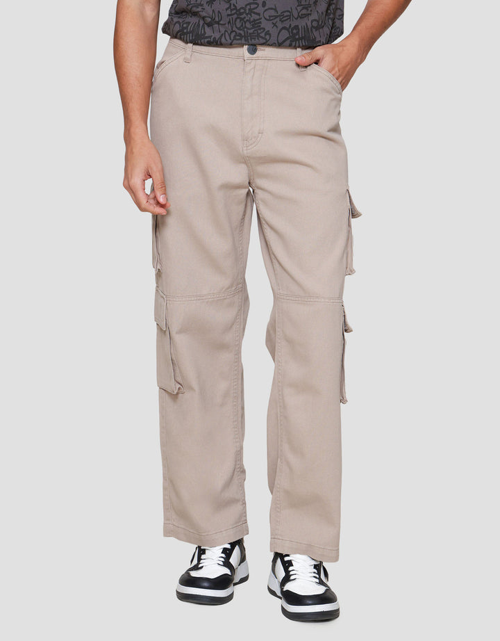Nevada Multiple Pocket Loose Fit Celana Cargo Pria