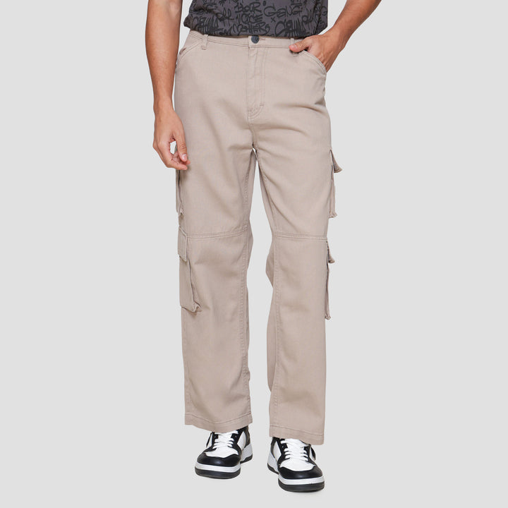 Nevada Multiple Pocket Loose Fit Celana Cargo Pria