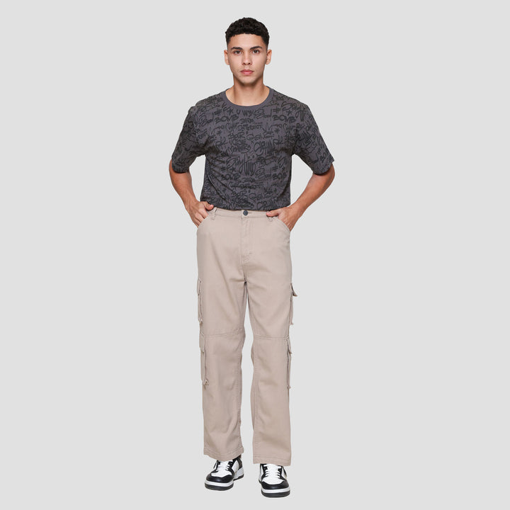 Nevada Multiple Pocket Loose Fit Celana Cargo Pria