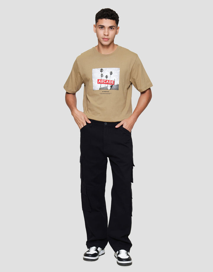 Nevada Multiple Pocket Loose Fit Celana Cargo Pria