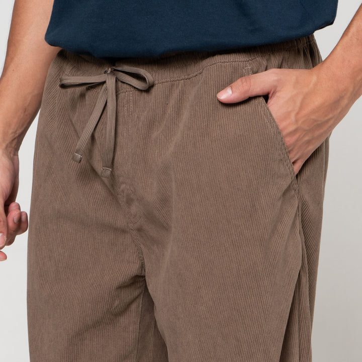 Nevada Woven Pull On Corduroy Loose Fit Celana Panjang Pria