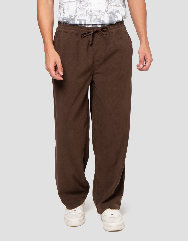 Nevada Woven Pull On Corduroy Loose Fit Celana Panjang Pria